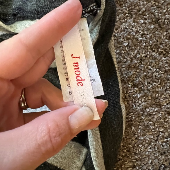 Grey Striped Fluid Waterfall Cardigan Small - Picture 4 of 4